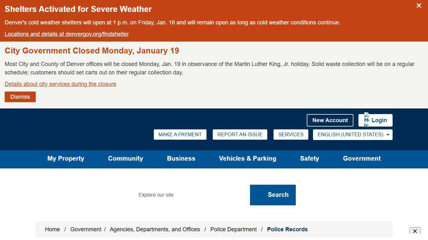 Police Records - City and County of Denver